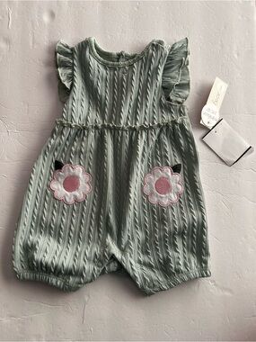 NWT Mint Green Floral Baby Romper